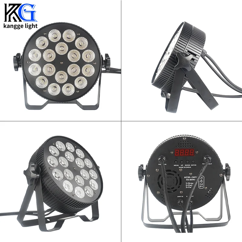 4in1 Par Light 18 Eyes LED Flat Par Light RGBW Multi Color Mixing Stage Wash Light with Bracket for Event Live Show Banque