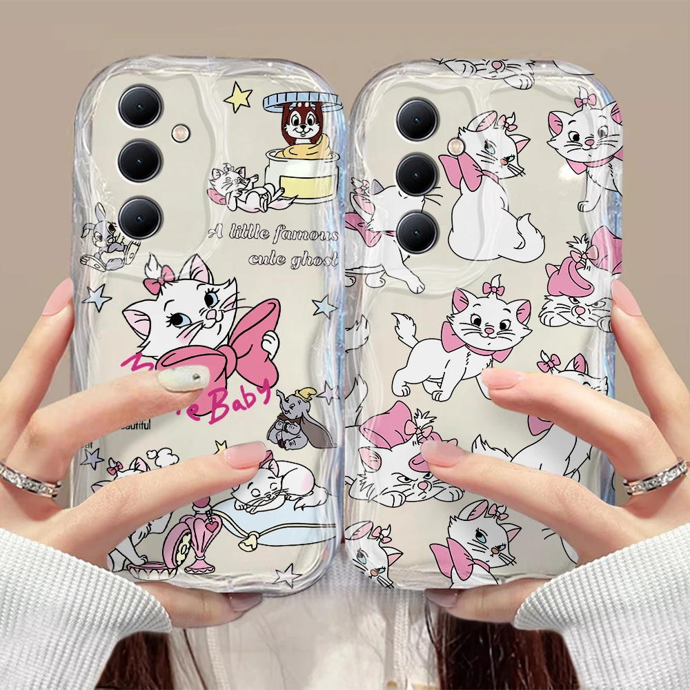 Funny Cute Marie Cat The AristoCats 3D Wave Phone Case For Samsung Galaxy S24 S23 S21 S20 FE Plus Ultra 4G 5G Silicone Cover