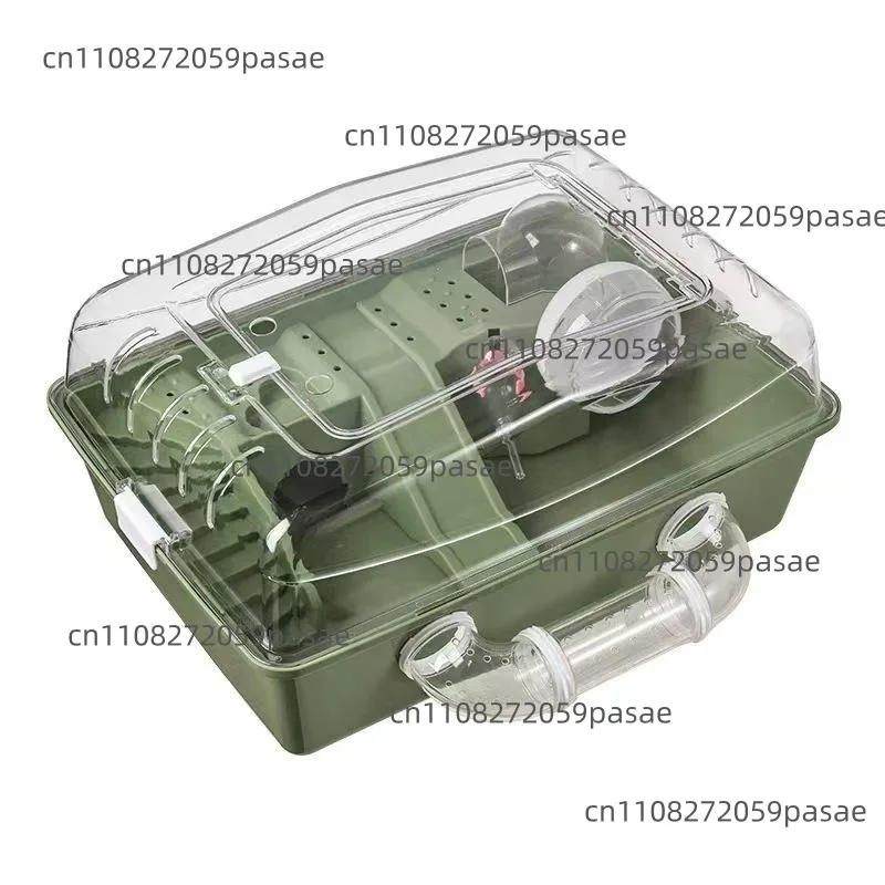 new transparent closed solid hamster cage box packaging with button closed luxury villa type environmentally friendly