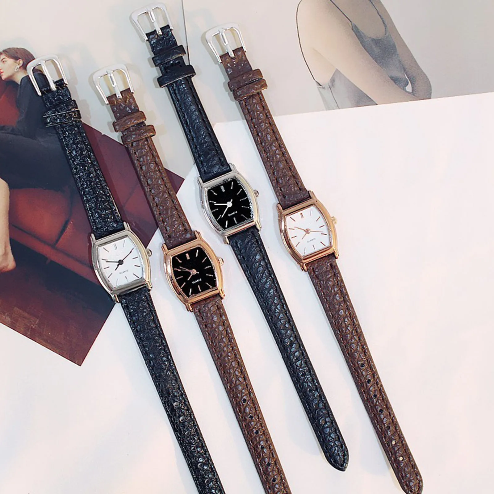 Fashion Watches Color Strap Dial Leather Strap Quartz Analog Watch Ladies Newv Strap Watch Top Brand Luxury Watch Montre Femme