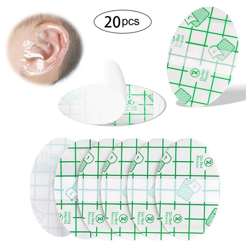 Casquette de natation imperméable pour bébé, Protection d'oreille, Patch de Protection d'oreille, outil de bonnet de douche, autocollant étanche, 20 pièces