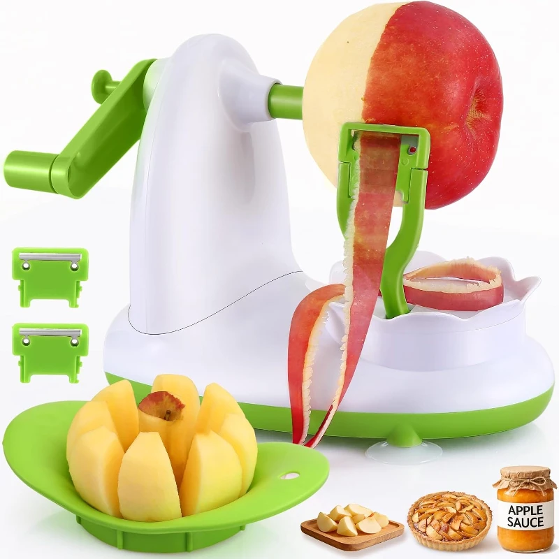 Apples Peeler Machine, Quick and Thin Pear Peeler Hand Crank Abs Apples Peeler Fruit Peeler with Suction Cup Base for Kitchen
