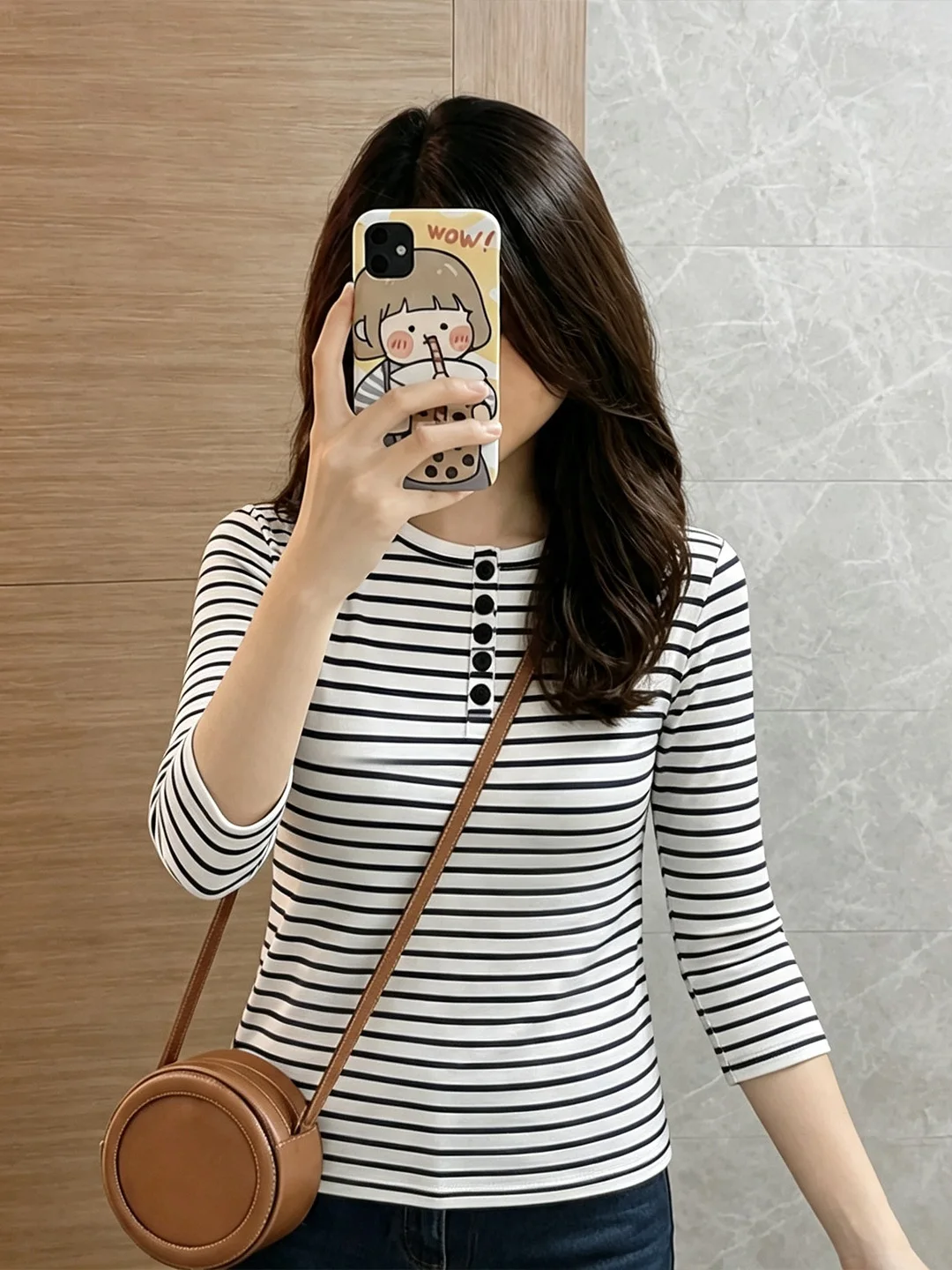 Summer Slim Fit Striped Design T-Shirt Women's Crew Neck Short Sleeve Casual Versatile Fashionable Top Korean Style Commute