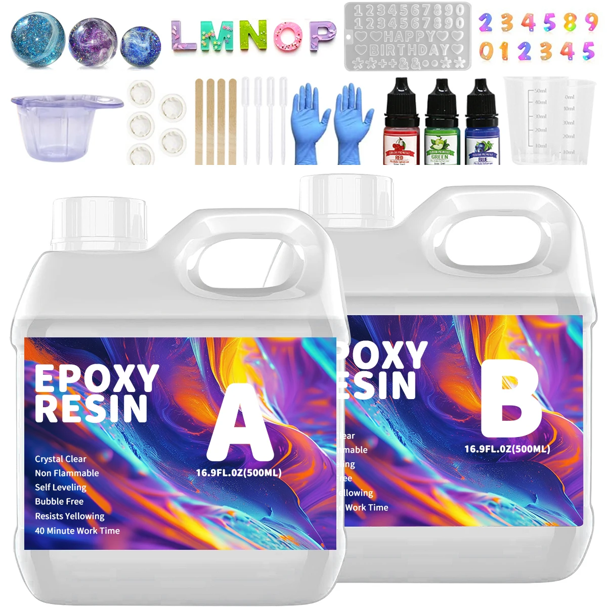 

High Gloss 500ML Epoxy Resin Kit Low Odor For Resin Art Keychain Making Craft Projects