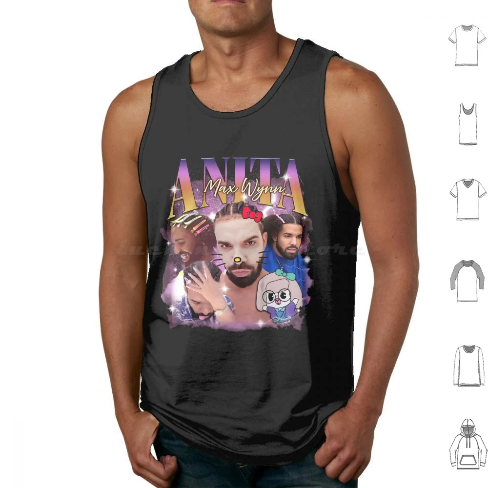 Anita Max Wynn camisetas sin mangas Retro estampado algodón Anita Max Wynn Drake Drake Anita Max Wynn I Need A Max Win Anita Max Win Anita