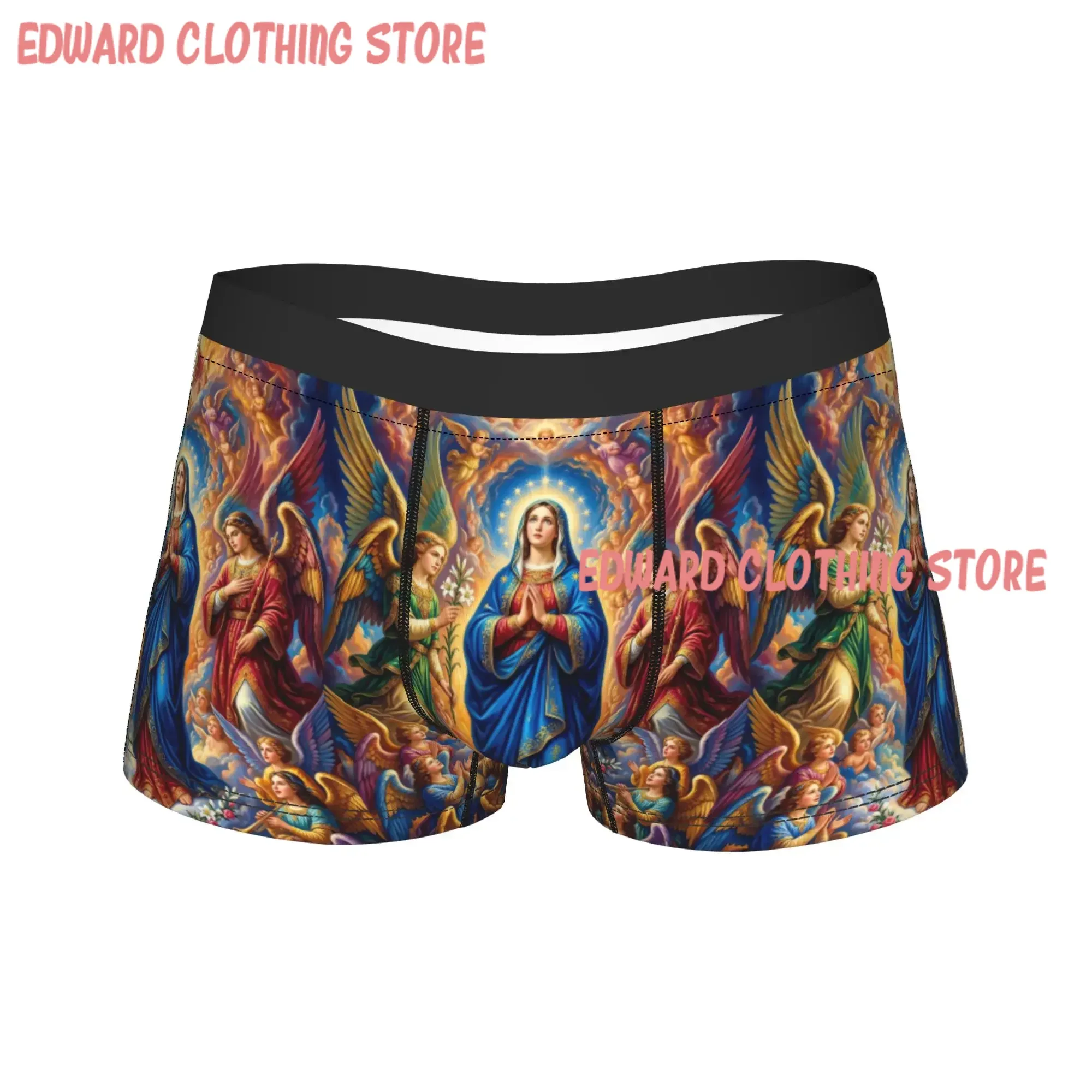 Virgin Of Guadalupe Underwear  Men Underpants Custom DIY Comfortable Trunk Trenky Boxer Brief Big Size 2XL