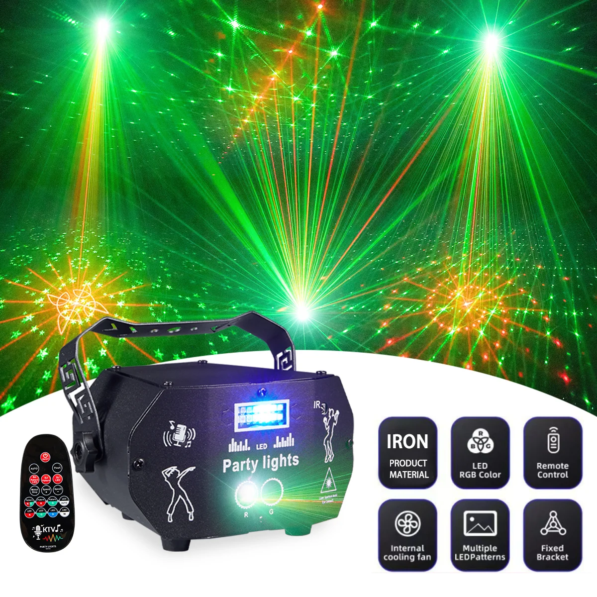 ysh-rgbリモコン付きプロ仕様djオーディオ照明par-led-dmxステージライト、高輝度白色ランプ、ディスコストロボライト