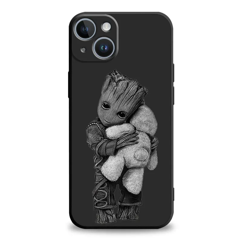 Marvel Groot Baby Silicone Case Funda for iPhone 15 14 Plus 14Pro 7 8 6S 11 XR XS X 12 Mini 13 Pro Max 13pro 8 7 plus cover