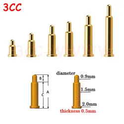 5-100X SMD PCB Pogo Pin Connector Pogopin Battery Spring Loaded Contact Needle H 2 3 4 5 6 7 8.5 9 10 12 13 14 16 MM Test Probe