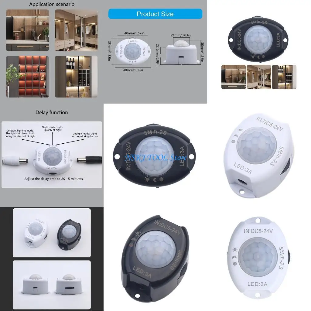 

L8RC Simple 21mm Hole Size Human Detection Unit Featuring 2S To 5M Delay Adjustment Lighting Control Switches Motion Detection