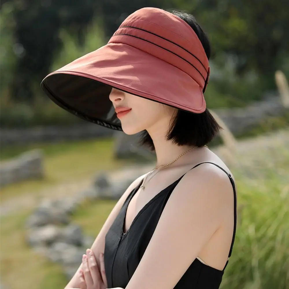 Foldable Empty Top Hat Casual Anti-UV Wide Brim Sun Hat Breathable Summer Cooling Sunscreen Hat