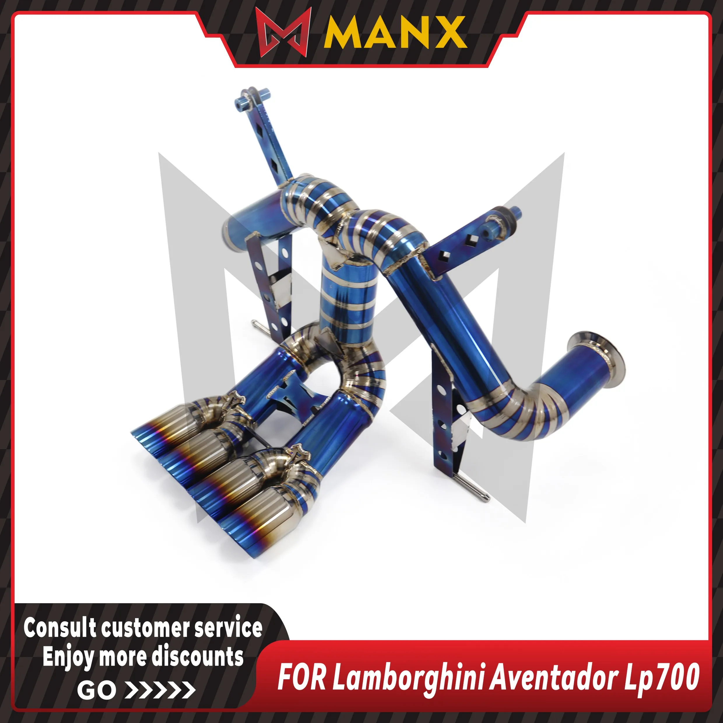 

Suitable for Lamborghini Aventador LP700-4 Ti alloy bluing Catback Without Valve Treble Version Performance Exhaust System