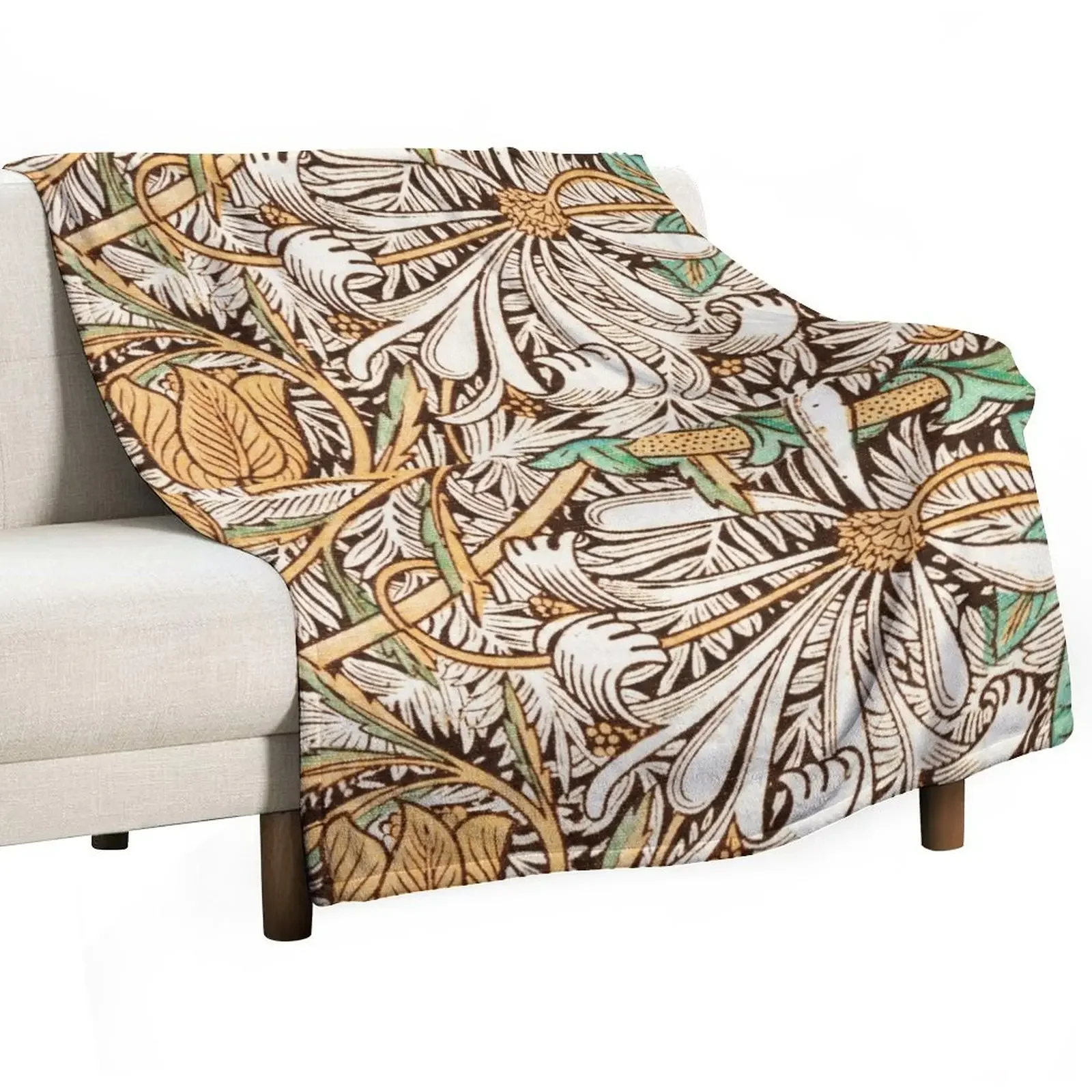 Honeysuckle Pattern (1876) by William Morris 2 Throw Blanket Sofas Hairy Personalized Gift Blankets