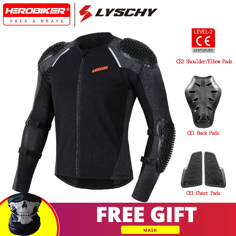 

Men's Motorcycle Jacket Breathable Fast-drying Motocross Body Armor Anti-fall Motorcycle Summer Mesh Protective Cycling Clothing