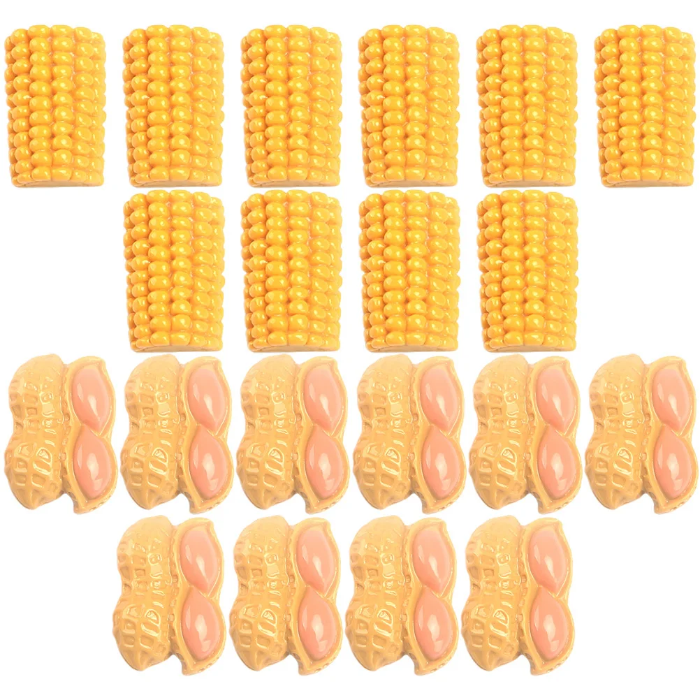 

20Pcs Corn Peanut Keychain Simulation Realistic Plastic Food Display Props DIY Making Accessories Photography Prop Kitchen