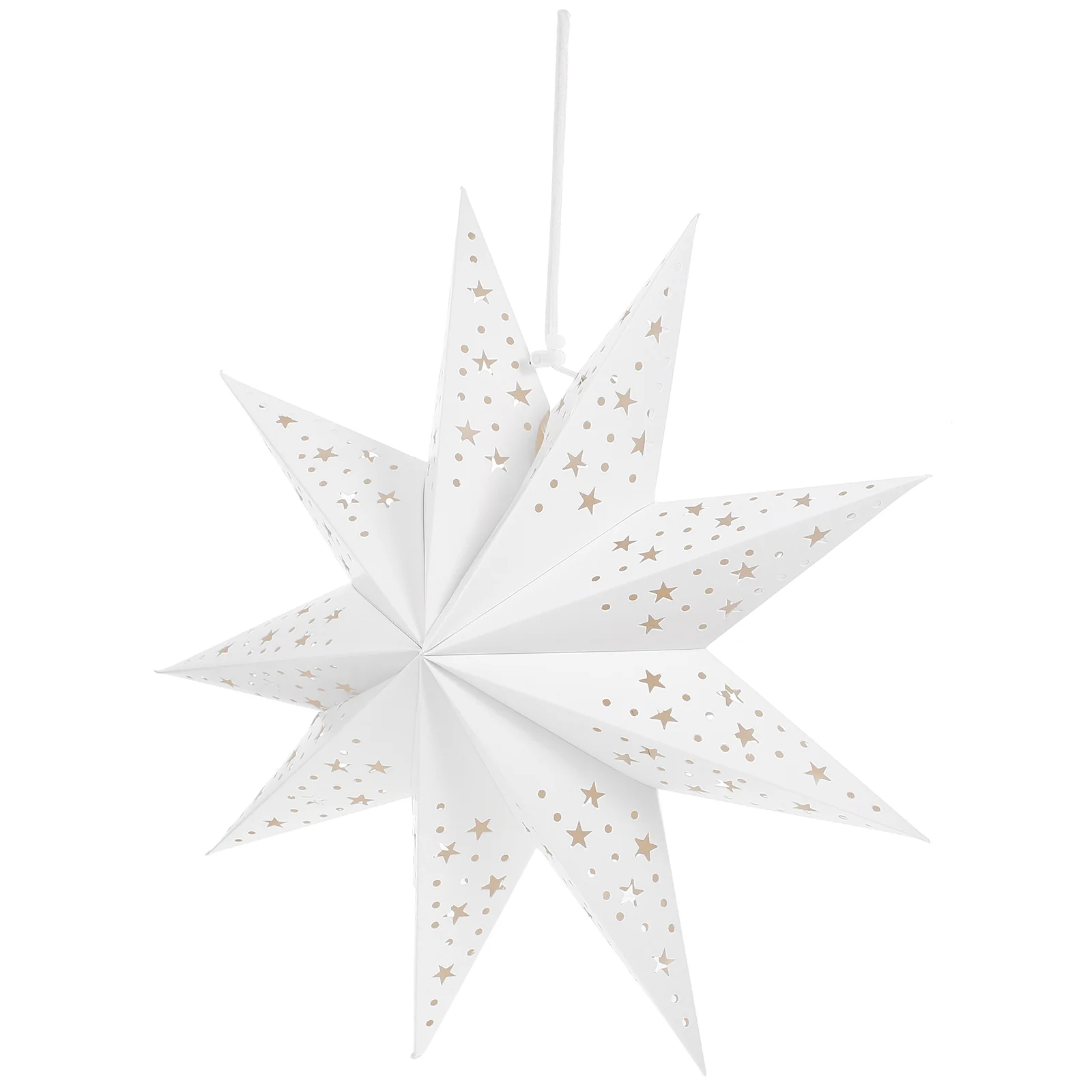 45CM Hollow Out Stars Shaped Illuminated Paper Folding Style Festival Lantern Party Lantern (Whi