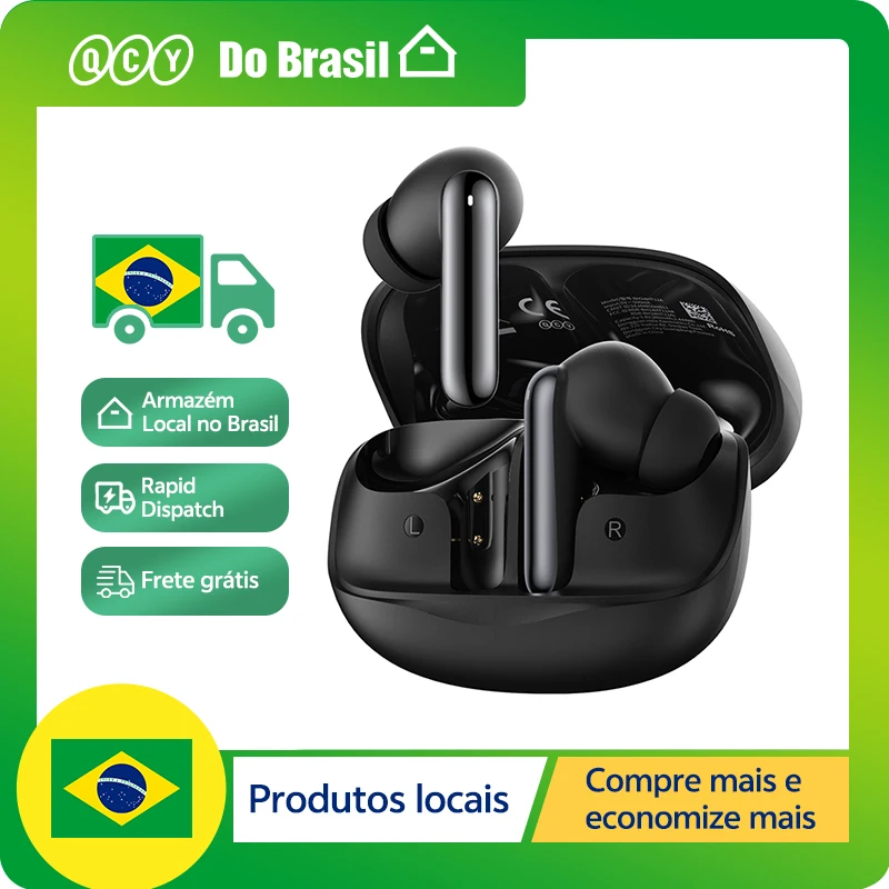 QCY Melobuds N50 anc fone de ouvido sem fio 6 microfones ai chamada cancelamento ruído bluetooth 5.4 fones conexão dupla