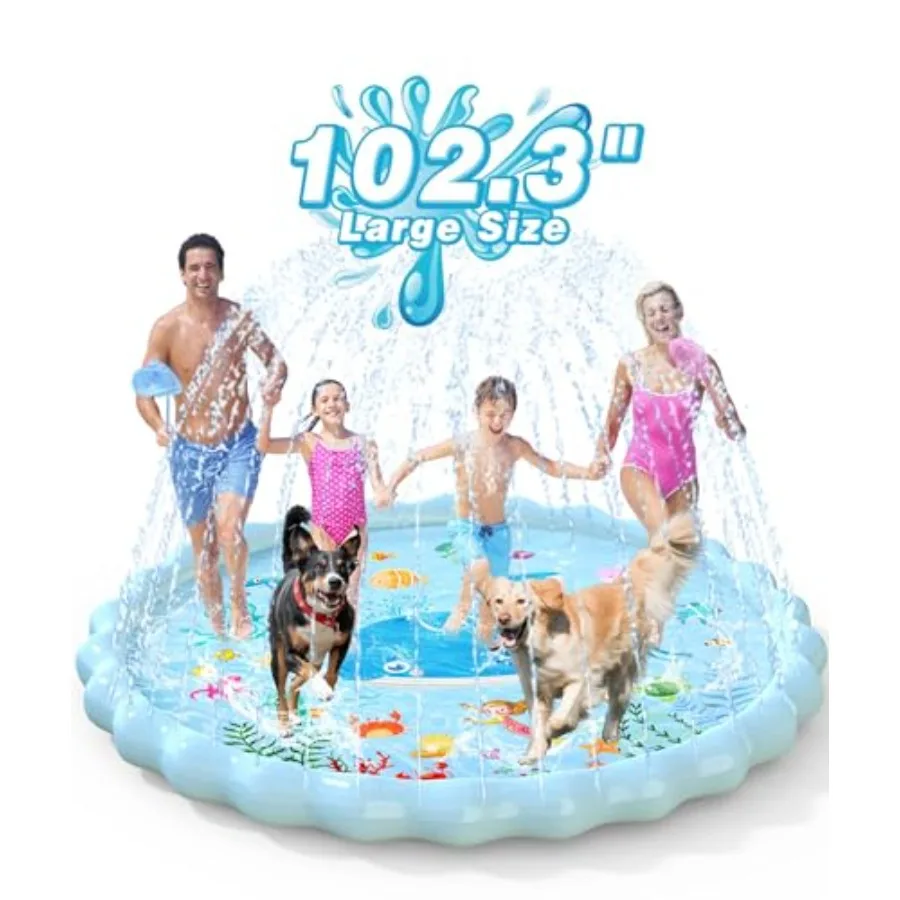 

EPN Splash Pad Extra Large Sprinkler Play Mat Fun for Thicker Summer Outdoor Water Toys Toddler Pool for 3-12 Years Old Boys an