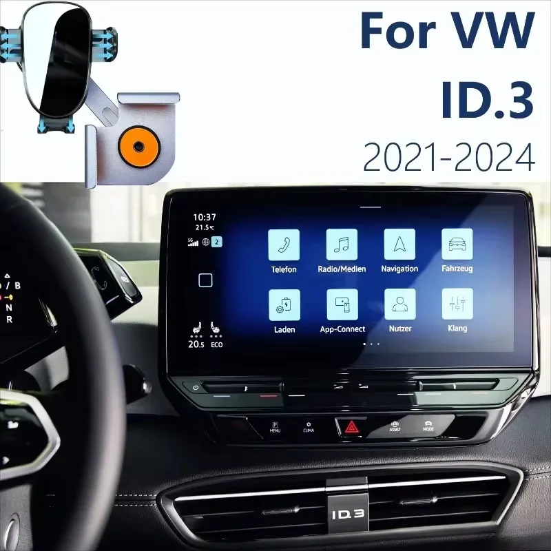 Für Volkswagen ID3 ID.3 Auto Telefon Halter Display Bildschirm Feste Magnetische Saug Drahtlose Ladestation Aluminium Legierung Basis Halterung – Detail 1