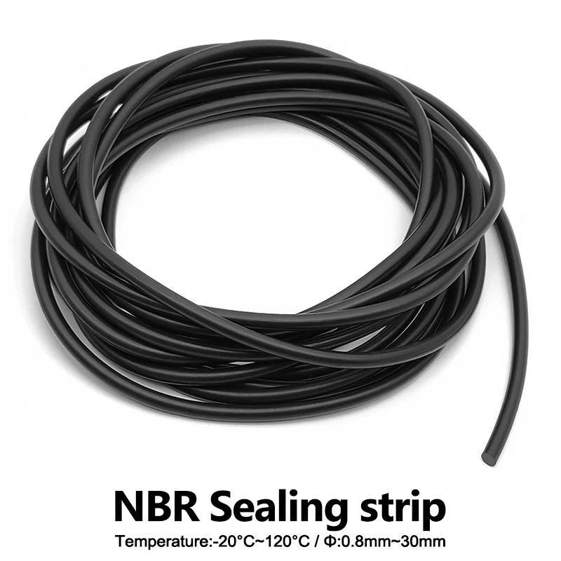 5/10M NBR Sealing Strip Oil Resistance Heat-resistant High-Quality Round Strip O Ring Cord Dia 0.8 1 1.5 2 3 4 5 6 7 8 9 10mm