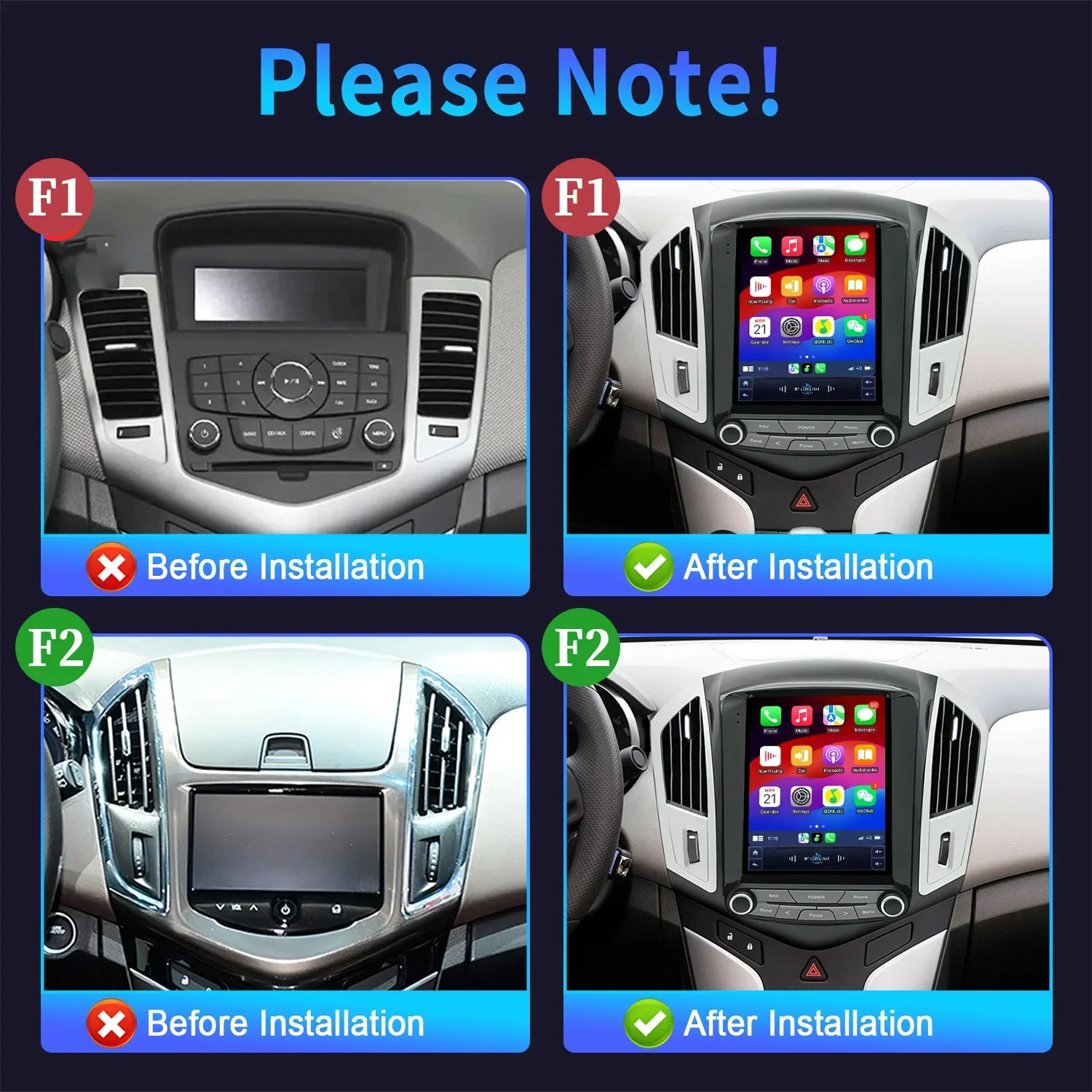 9.7inch Android 14 For Chevrolet Cruze 2013-2016 Radio Stereo Multimedia GPS Navigation Multimedia Car Android Carplay Screen GP