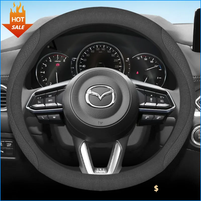 

Leather Car Steering Wheel Cover Non-slip for Mazda MX-3 MX-5 Miata MX-6 MX3 MX5 MX6 2022 2023 2024 2025 Auto Accessories