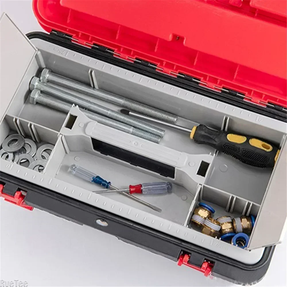 Storage Box Double-layered Tool Box with Lid Screw Organizer Box Tools Case Dividers Tool Organizer Garage Storage