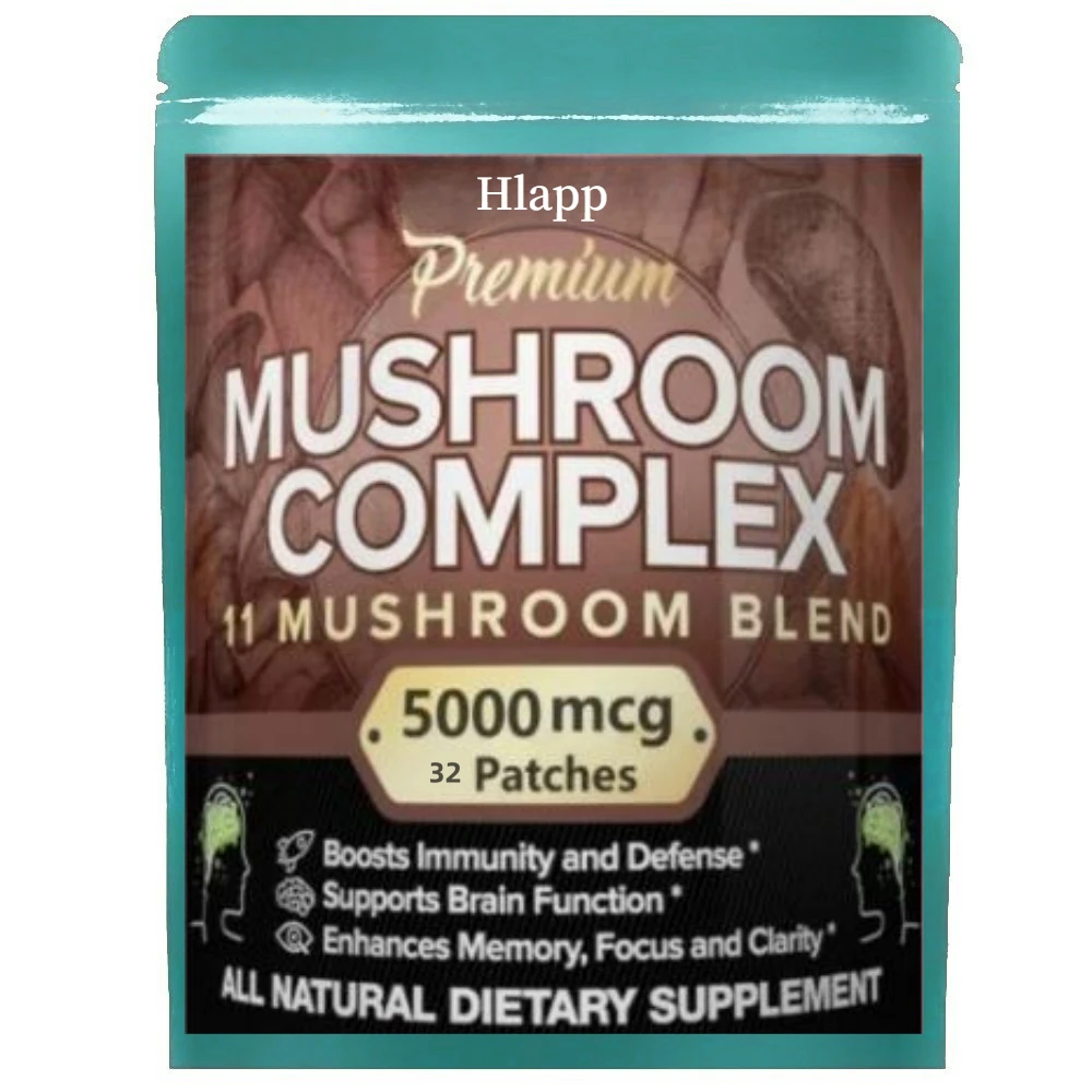 7. Blend Lions Mushroom Cordyceps, Chaga, Reishi, Turkey Tail, Maitake, Shiitake Supplement, Plastry transdermiczne wyprodukowane w USA