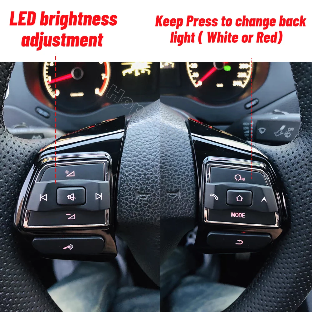 LED Steering Wheel Button audio switch touch screen control for VW Golf 6 MK6 Polo Jetta MK5 Touran Caddy EOS modify interior