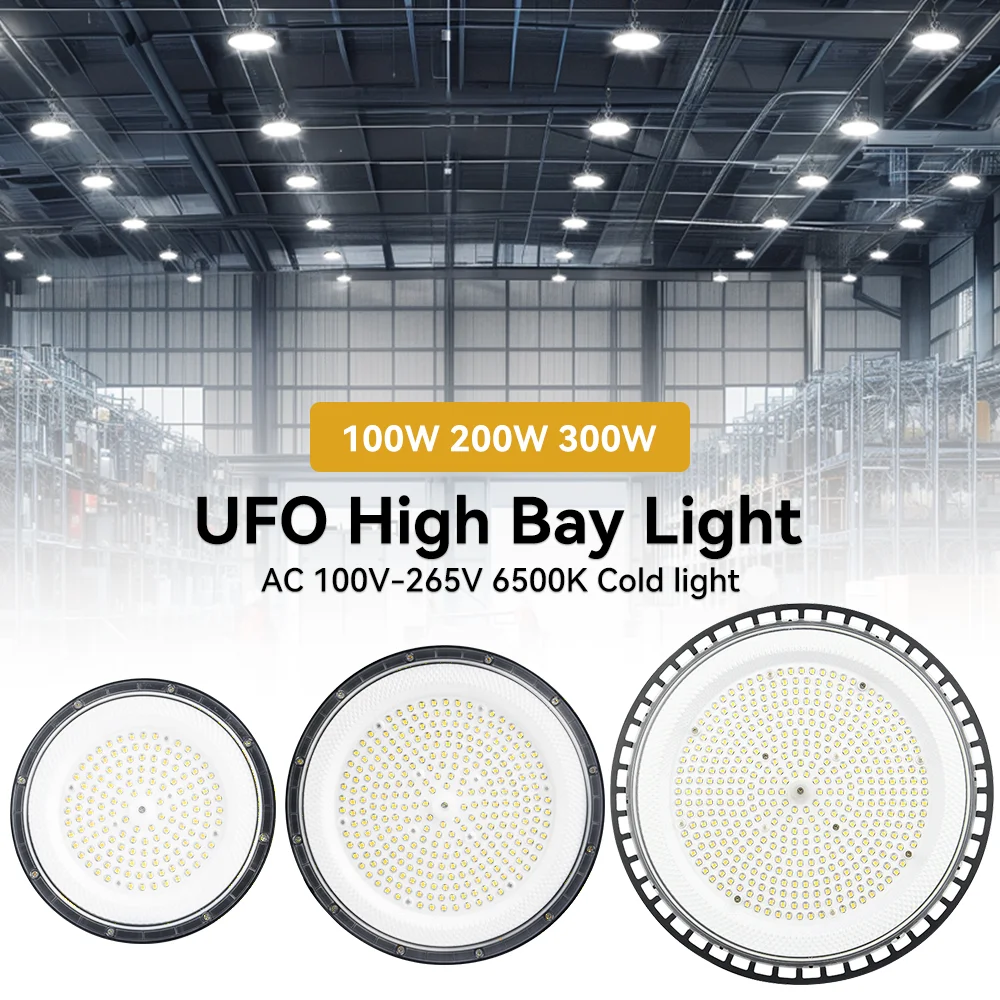 

Супер яркие светодиодные фонари НЛО High Bay 300 Вт 100 Вт AC100-265V IP65 Водонепроницаемое светодиодное промышленное освещение для гаража, тренажерного зала, заводской склада