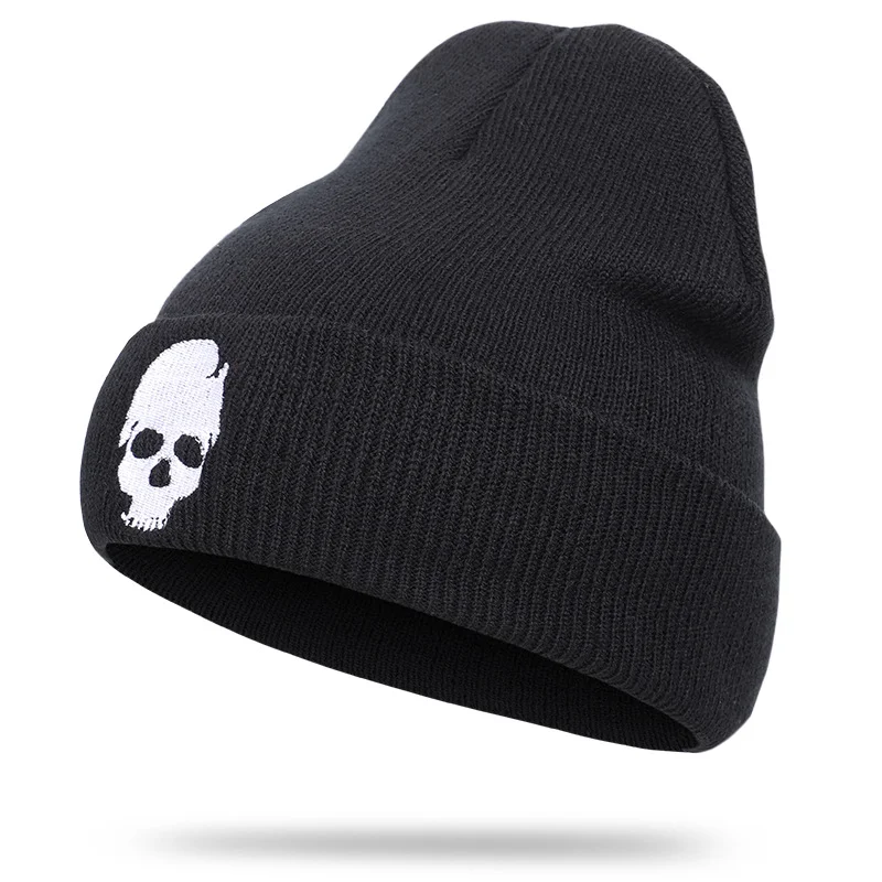 Black Skeleton Beanie Beanies Winter Hat for Men\'s Winter Warm Hat Cool Skulls Black Hip Hop Warm Knitted Hat for Men Beanies