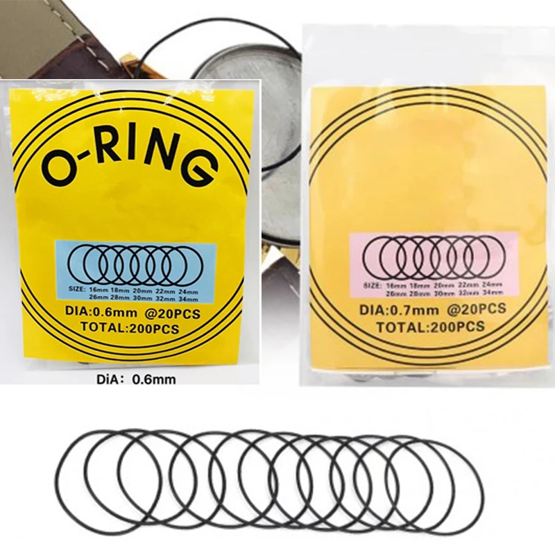 

0.6/0.7mm O-Ring Waterproof Rubber 16mm-34mm Watch Back Cover Gaskets Repairing Replacement Tool for Watchmaker