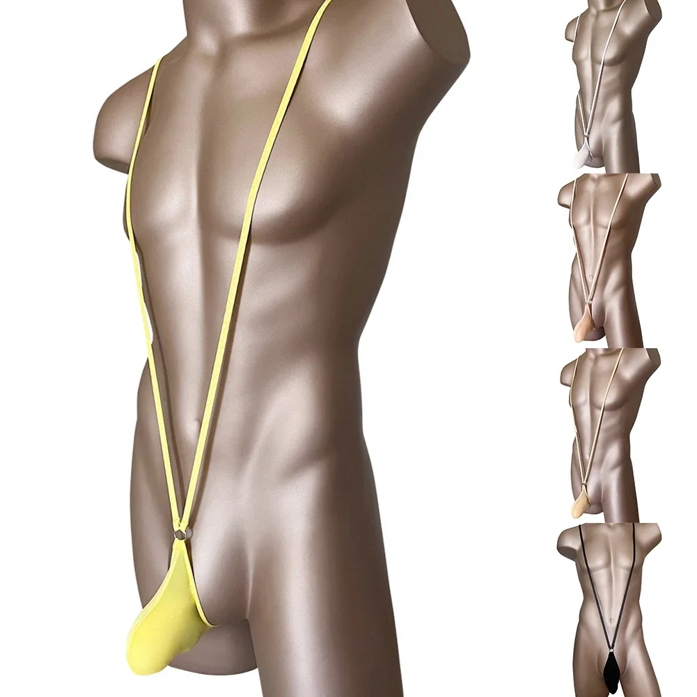 Men Briefs Suspender Bodysuit Underwear Bugle Pouch Thong T-back Underpants Backless Romper Mens Undershirts Leotard Jockstrap