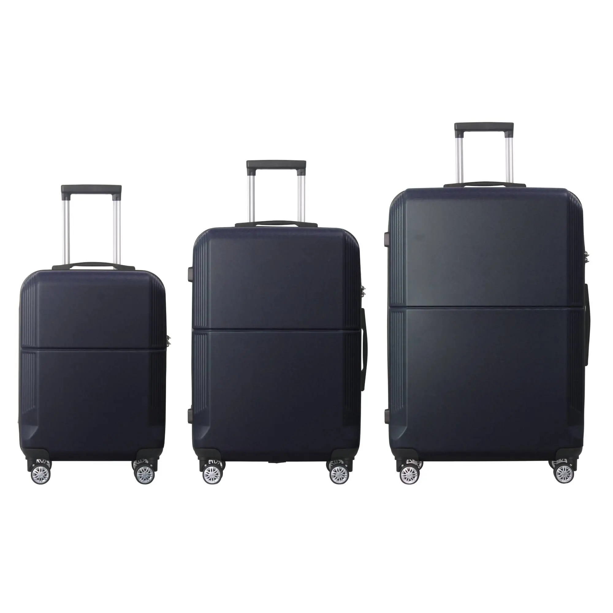 

BLUE 3-Piece Premium ABS Luggage Set-20", 24", and 28" Suitcases with Multi-Position Handle, Silent Spinner Wheels, and TSA-Appr