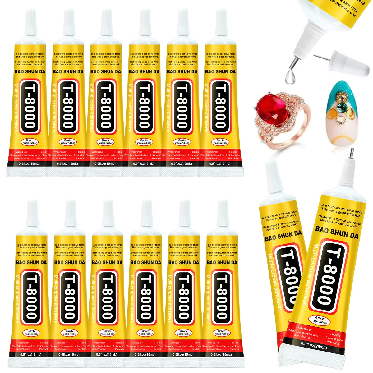 T8000 Transparent Glue Phone Repair Craft Jewelry Fiber Electronic Component Contact Adhesive T-8000 Sealant