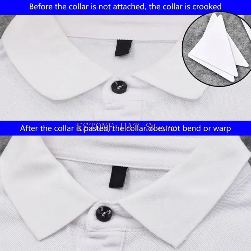 49MF 30Pieces Shirt Collar Fixers Sticker for Formal Occasion Suit Collar Stand Pad