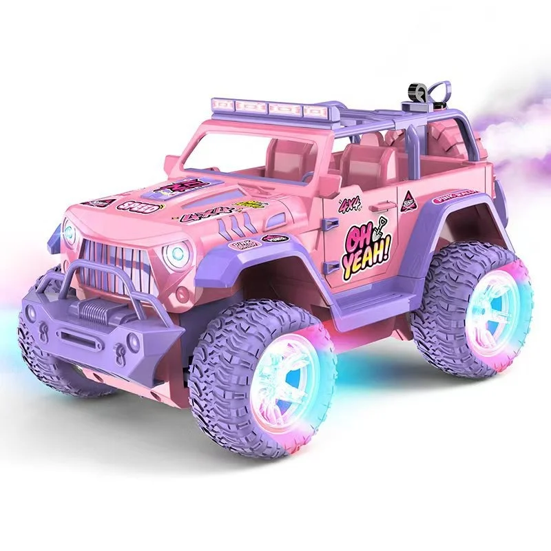 الوردي 2.4G التحكم عن بعد رذاذ RC Monster Truck 1:16 لعبة مقياس للفتيات هدية مثالية الشحن السريع #6