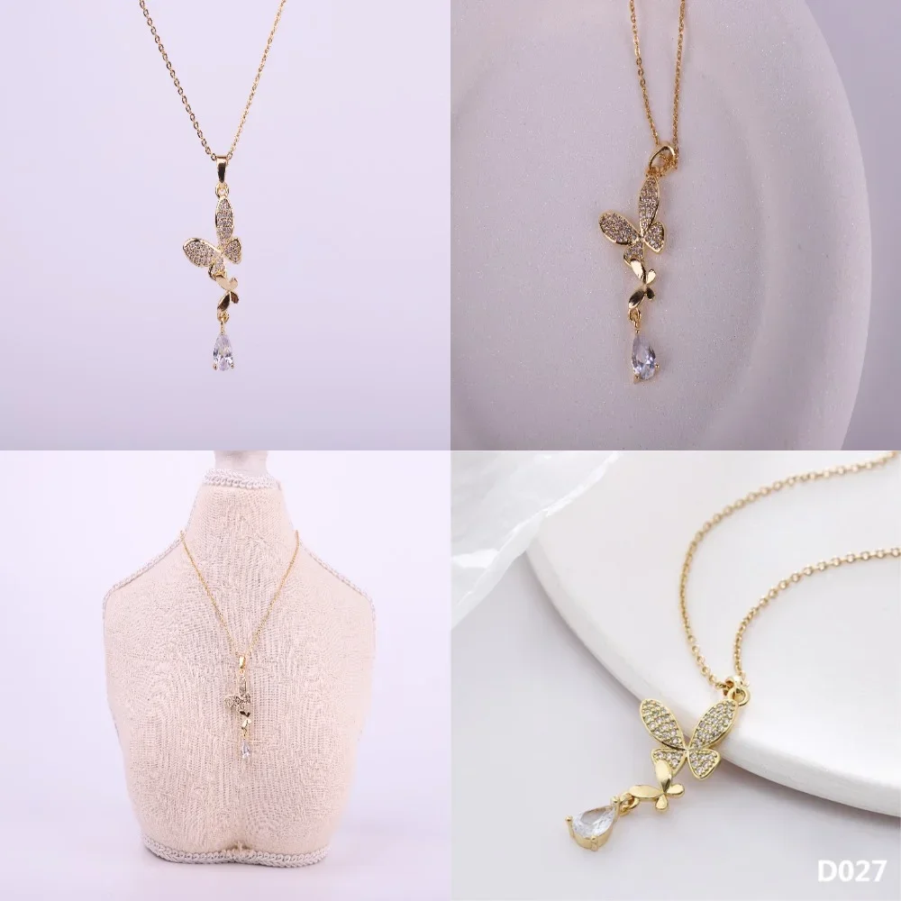 

Новый нишевый дизайн, ретро-бабочка, микроинкрустация цирконом, кулон, ожерелье для женщин, трансграничная поставка, модная цепочка на ключицу