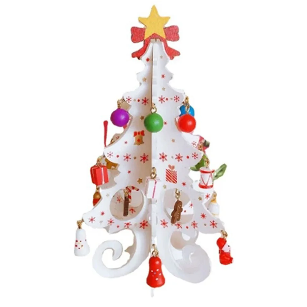 

Ornaments Christmas Tree Box Packing Fiberboard Table Decorations With Hangings Wooden For Home Decor For Christmas