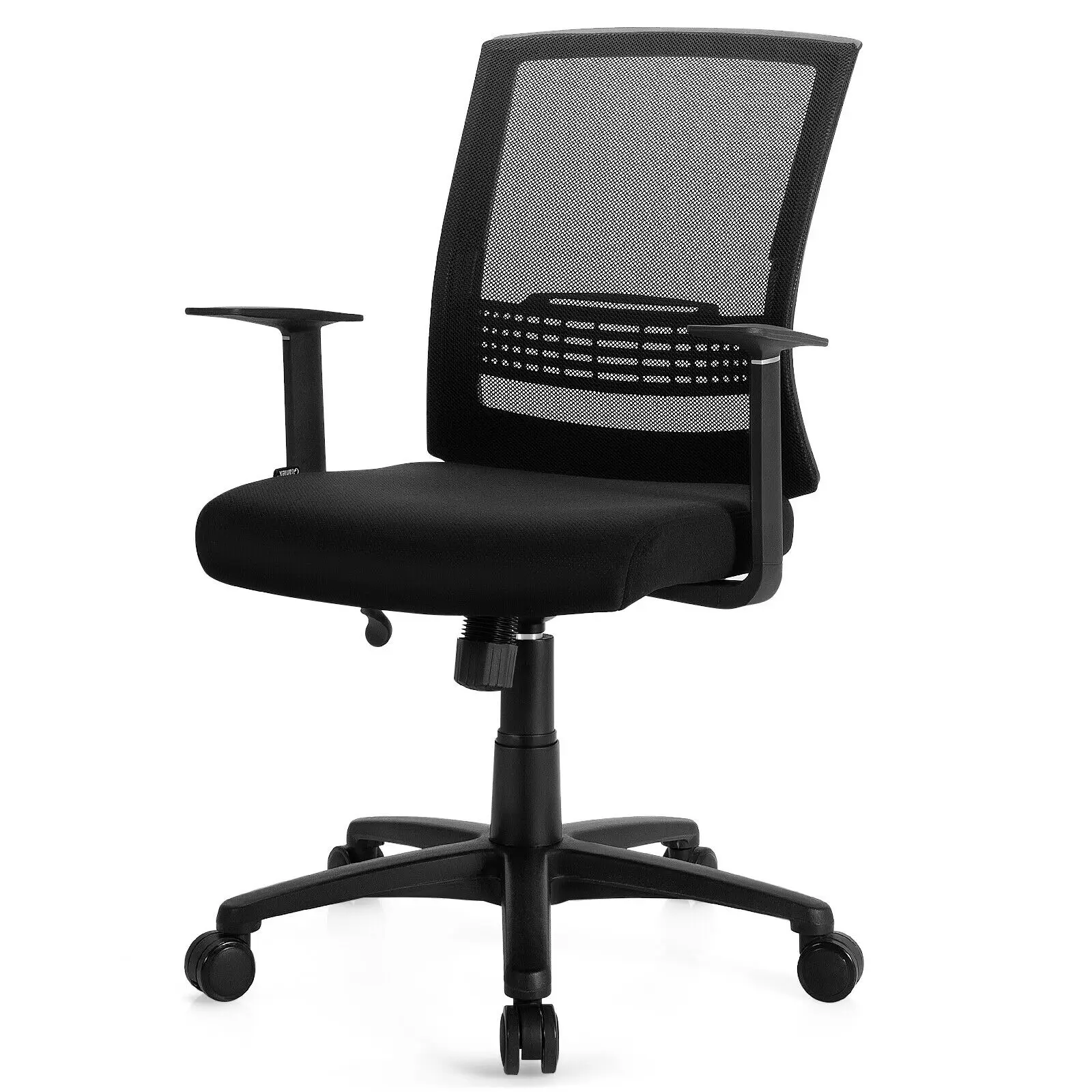 Costway Mesh Office Chair Mid Back Task Chair Height Adjustable w/Lumbar Support HW67587