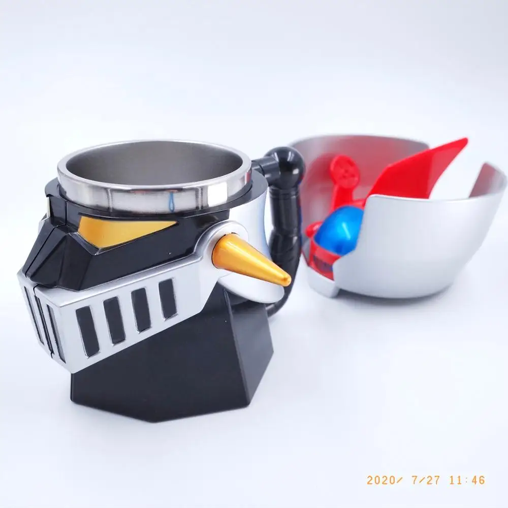 Japanese Anime Robot Creative Cartoon MAZINGER Z  420ml PC Stainless Steel Mugs / Ashtray Two Using Way Office Coffee Drinks Cup