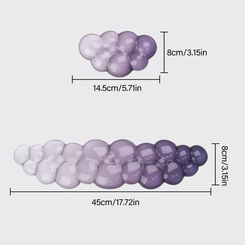 Gel di raffreddamento a forma di nuvola Tastiera Mouse Supporto per polso Set di cuscinetti in silicone lavabile antiscivolo Ergonomia Accessori per ufficio