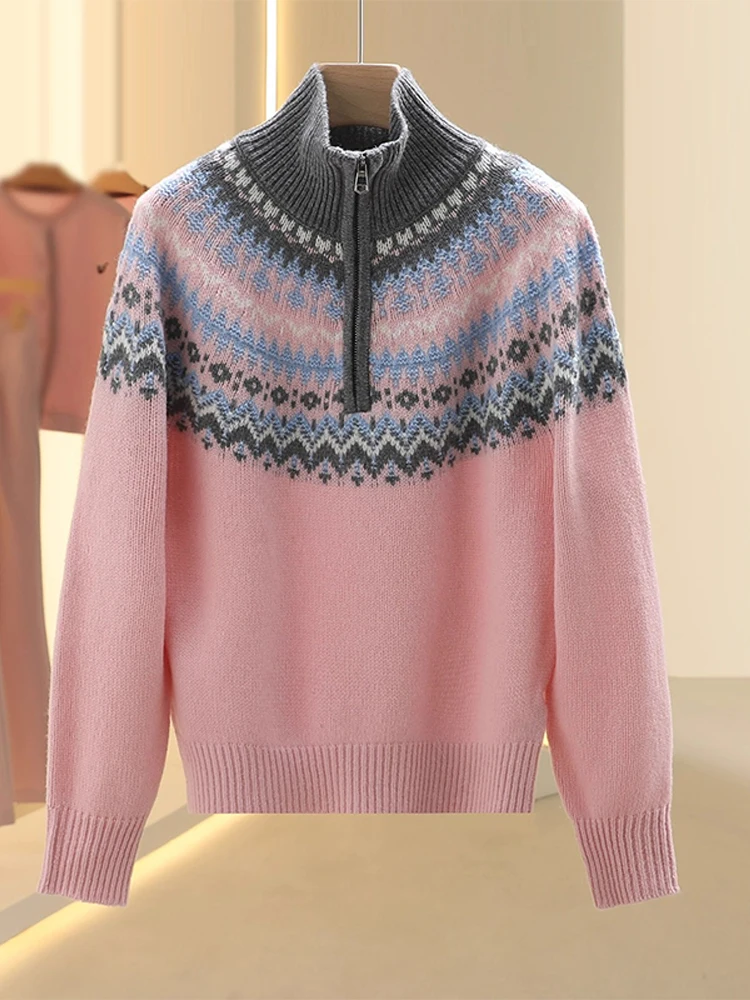 

Korean Lazy Sle High-End Long Sve Knitted Sweater Women Winter Loose Slimming Color Blo Trendy Top Cleanfit Loose Fit