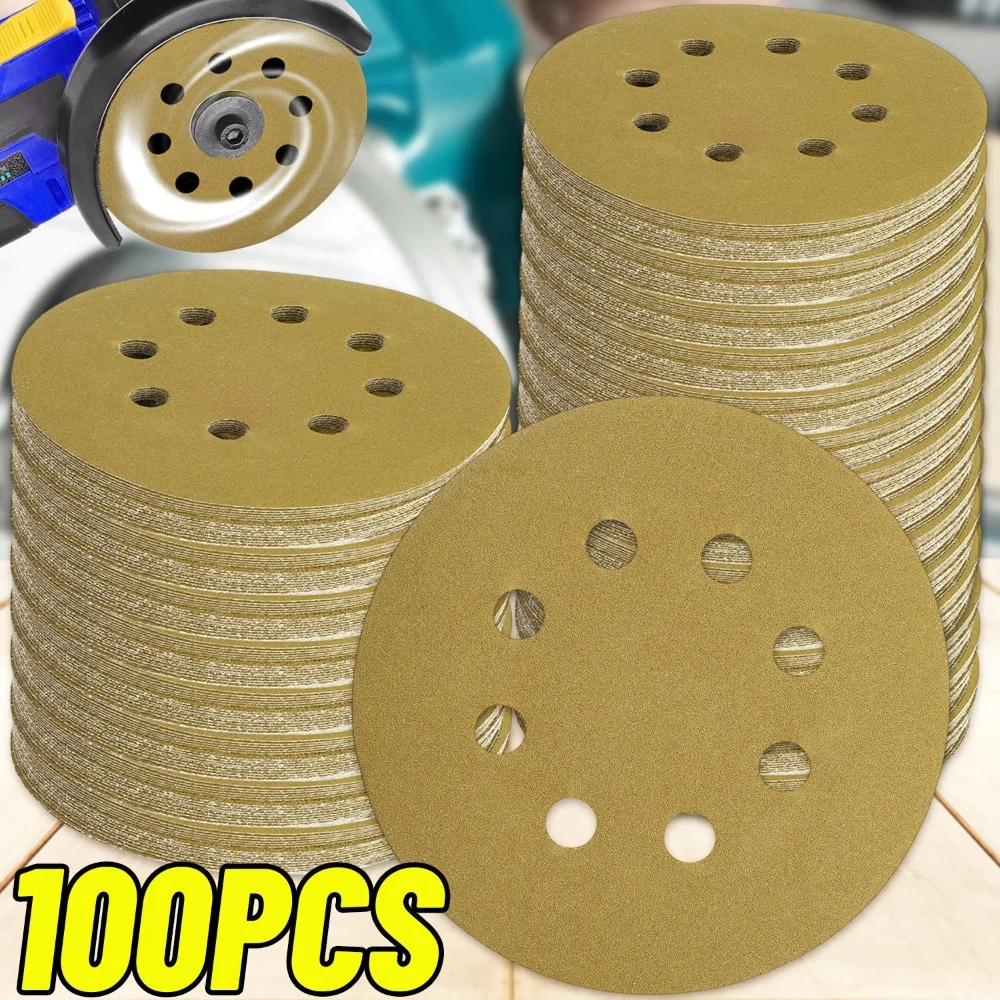 

P60-P600 Sanding Discs 8-Hole Alumina Sanding Pads Sanding Sheet Polishing Sand Paper for Metal Wood Glass Car Abrasive Tools