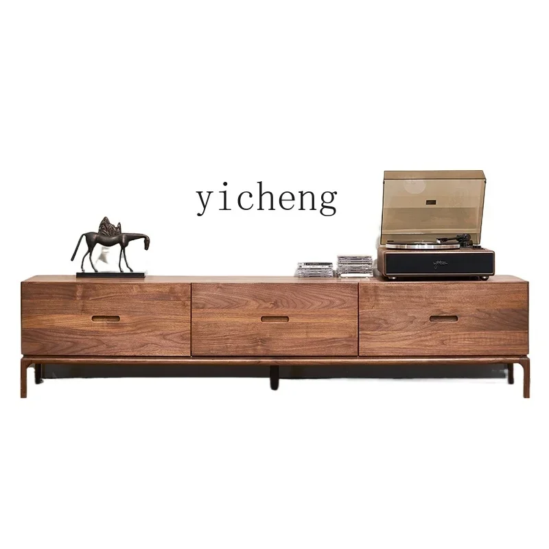 solid wood living room floor cabinet household minimalist TV cabinet medieval room floor TV table