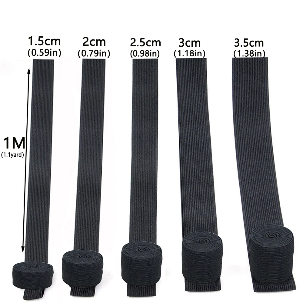 1.1 Meter Pruik Elastische Band 1.5/2.5/3/3.5Cm Breedte Elastische Band Voor Pruiken Diy Zwart Nylon Hoge Kwaliteit Pruik Maken Accessoires