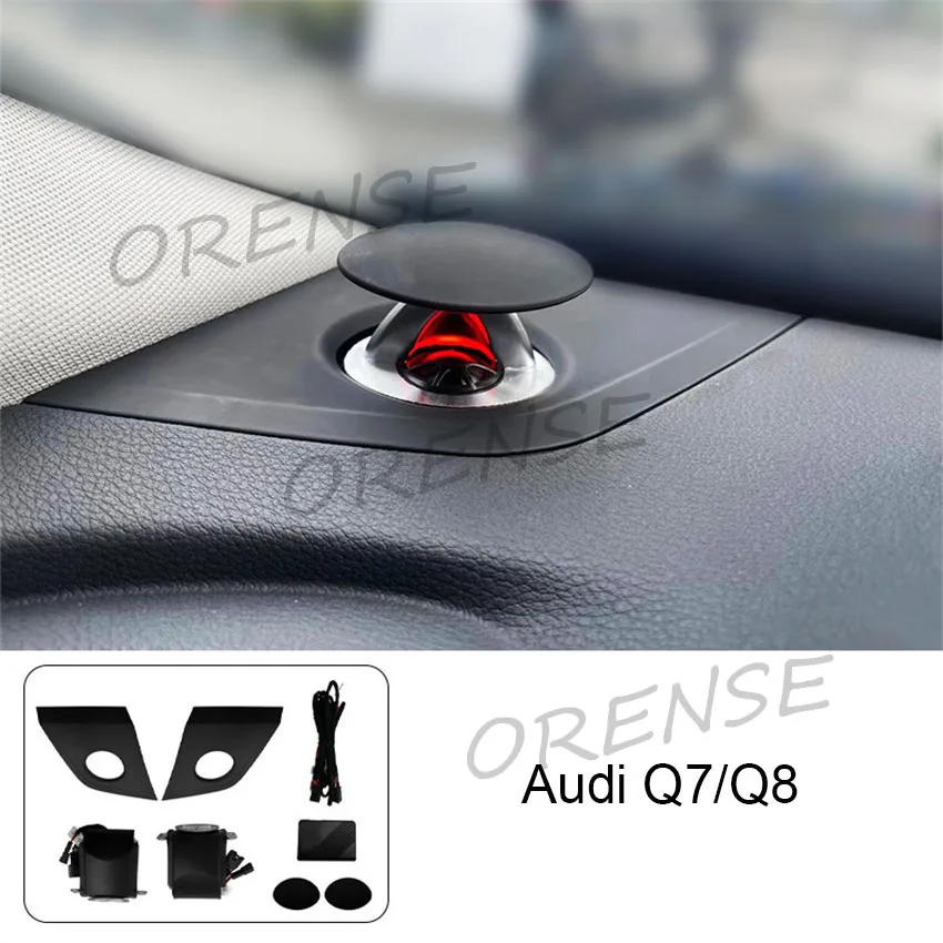 Rise Lift Ambient Light Smart Speaker Audio For Audi  A4 A5 A6 A7 Q5 Q7 Q8 C7 C8 B9 Tweeter Door Cover LED 32Color Plug and Play