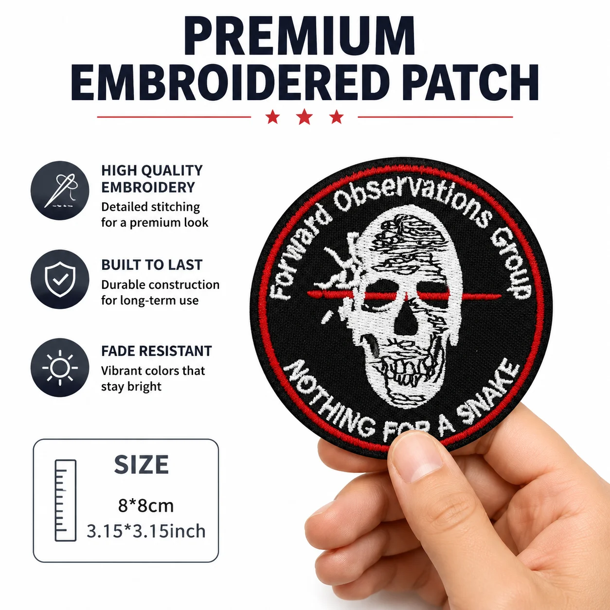 Forward Embroidered Patch Tactical Morale Badge Hook and Loop for Clothes Backpacks Hats & Everything