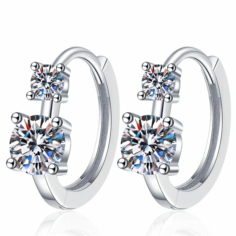 

ZFSILVER Trendy s925 Fresh Classic Silver 0.6ct Moissanite Design Paw 4 Earring Charms Women Accessories Party Jewelry Gift E270