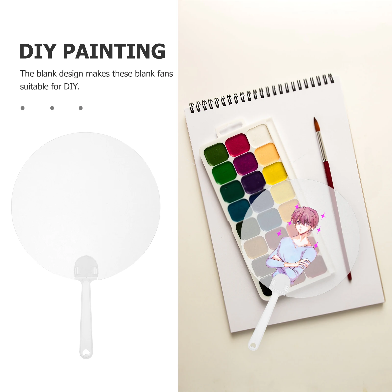 

12 Pcs Crafts Painting and Graffiti Fan Elegant Pvc Party Favor Fans Blank Hand